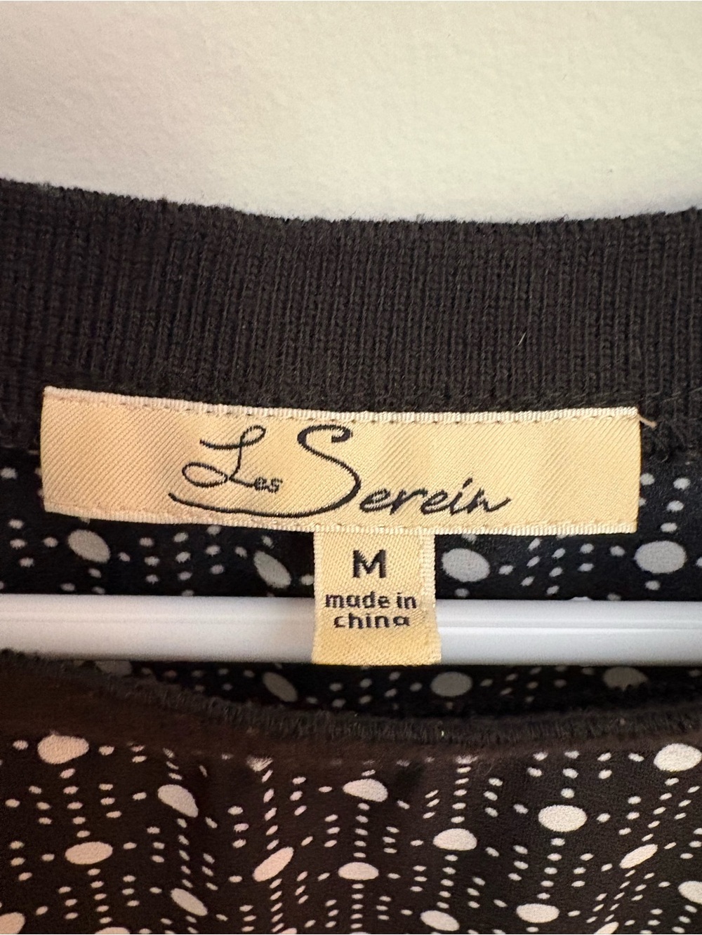 Les Serein Black White Polka Dot Ruffle Sleeve Top Blouse Size M - Picture 5 of 6